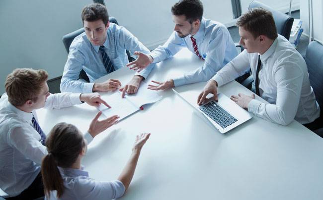 Work Team Collaborating Around a Table