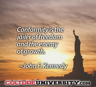 Conformity is the jailer of freedom and the enemy of growth