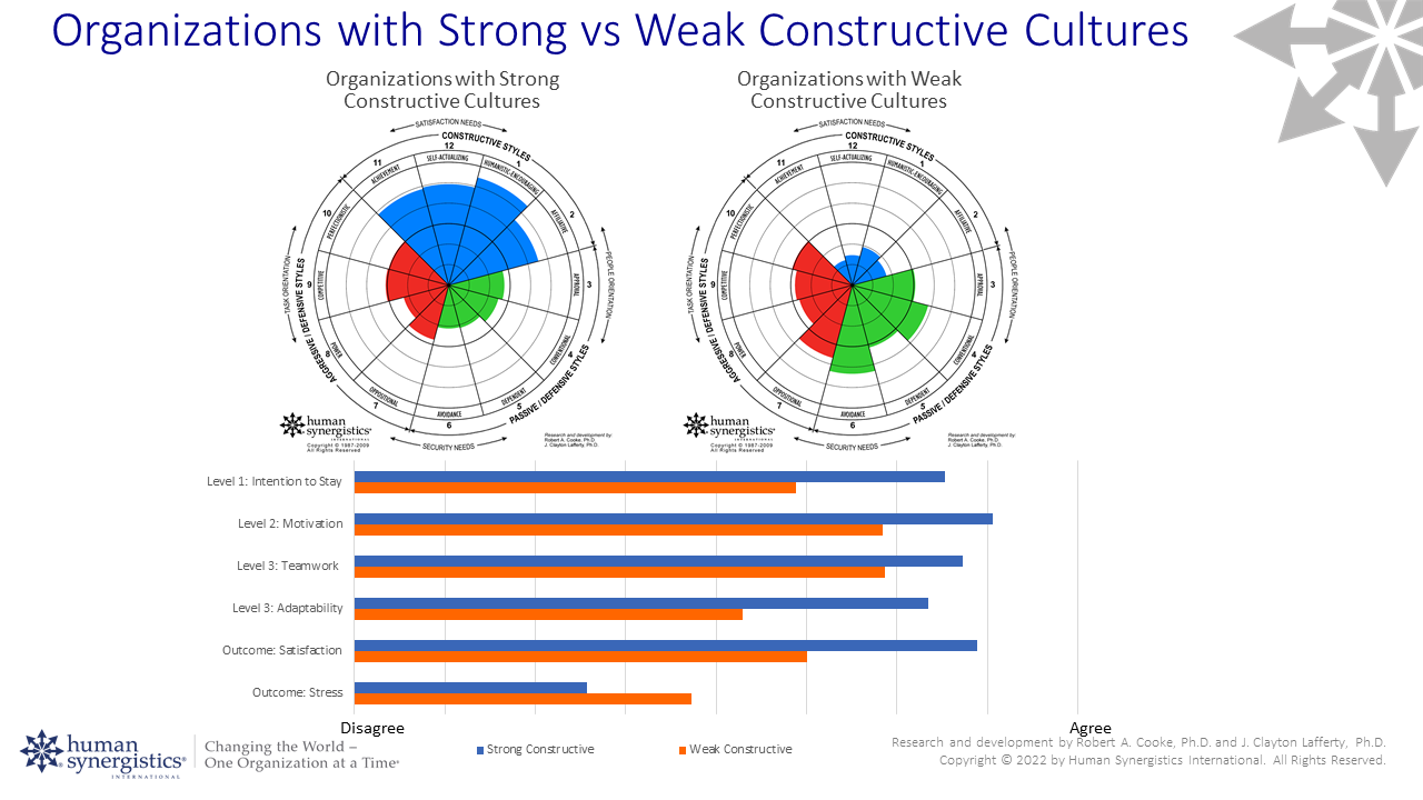 Organizations: Strong vs Weak Constructive Cultures